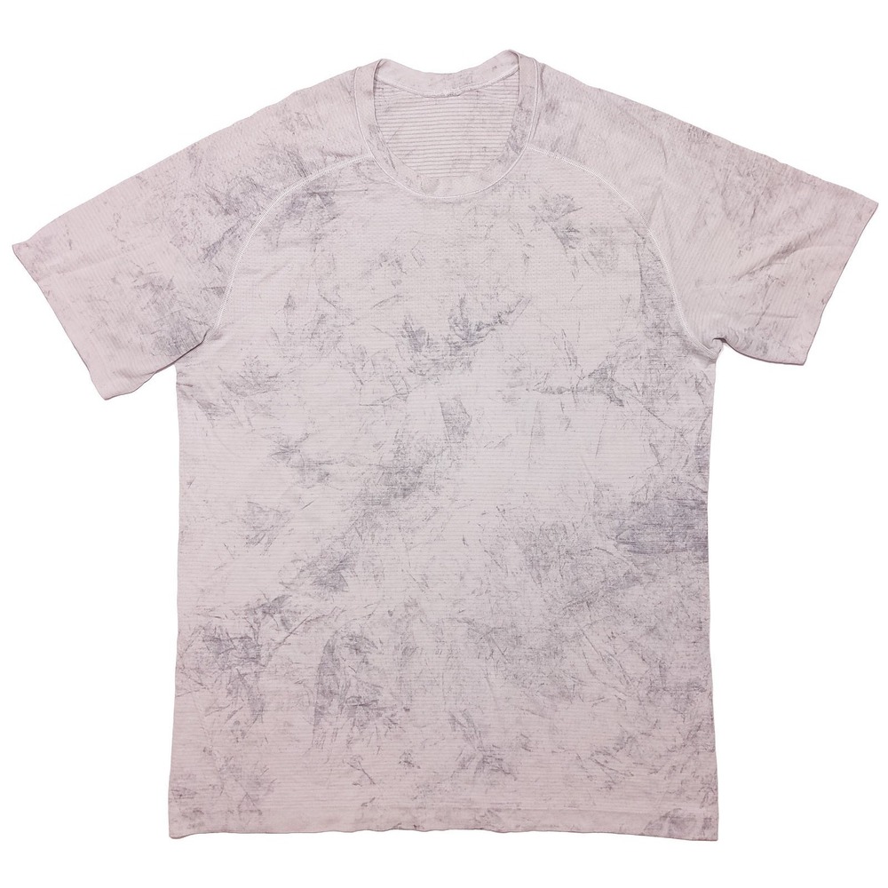 LULULEMON Men's Metal Vent Performance Short Sleeve Shirt White Tie Dye Large L